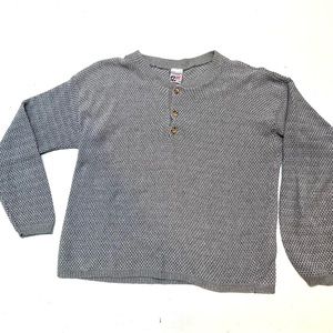 HYdrogen 12 unisex Henley type Sweater sz XL cotton knit. Gray